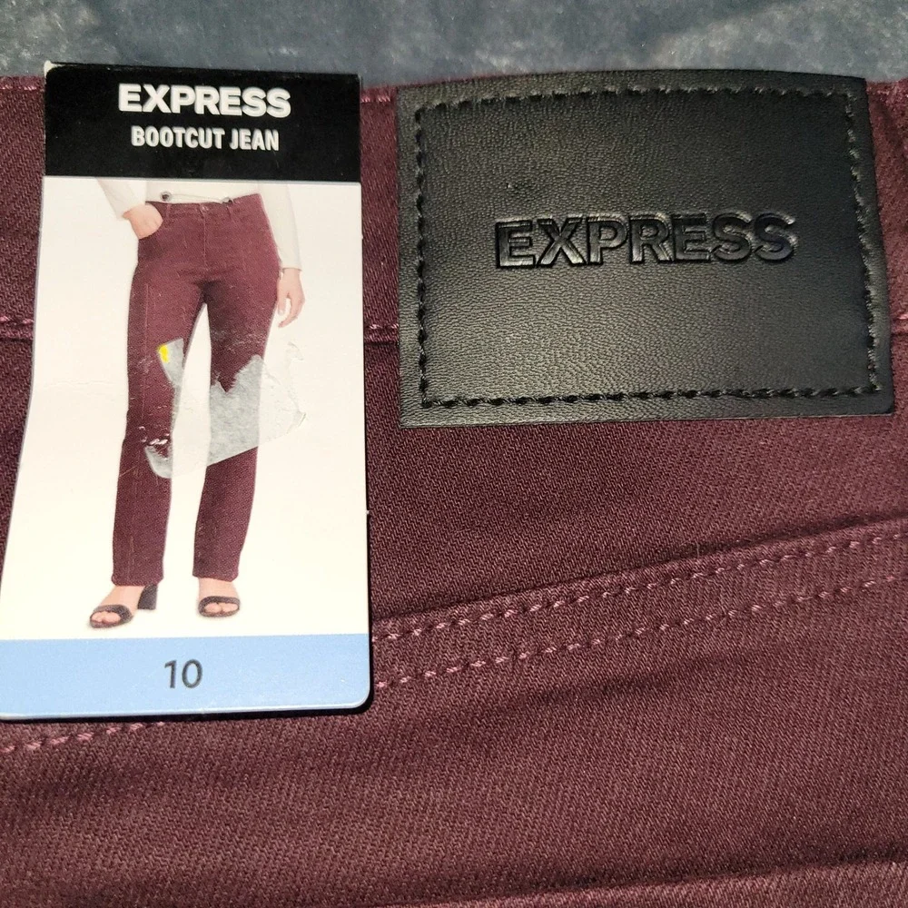 Express Womens Bootcut Jeans Wine Wash Burgundy‎ Size 10 NWT EX010051